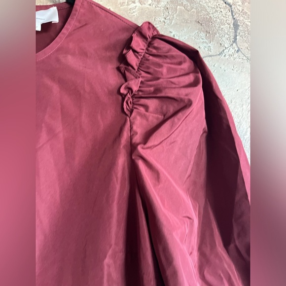 Cinq à Sept Burgundy Peplum Blouse - Picture 4 of 16